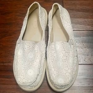 Sanuk White Lace Loafers